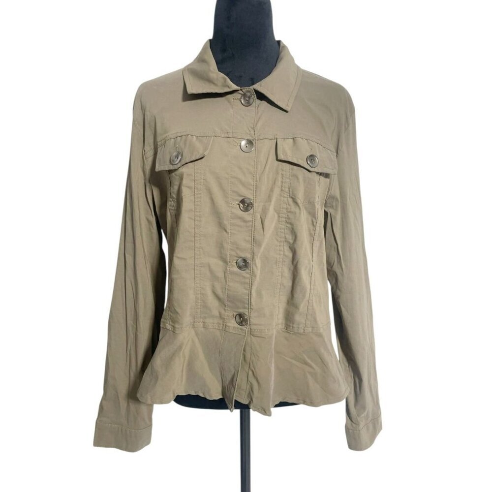 Dolcezza Size Large  Top Jacket Button Down Long Sleeve Collared